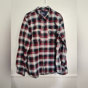 American Eagle Plaid Long  Sleeved Button Down Size Xl Vintage Fit Outdoor Guide